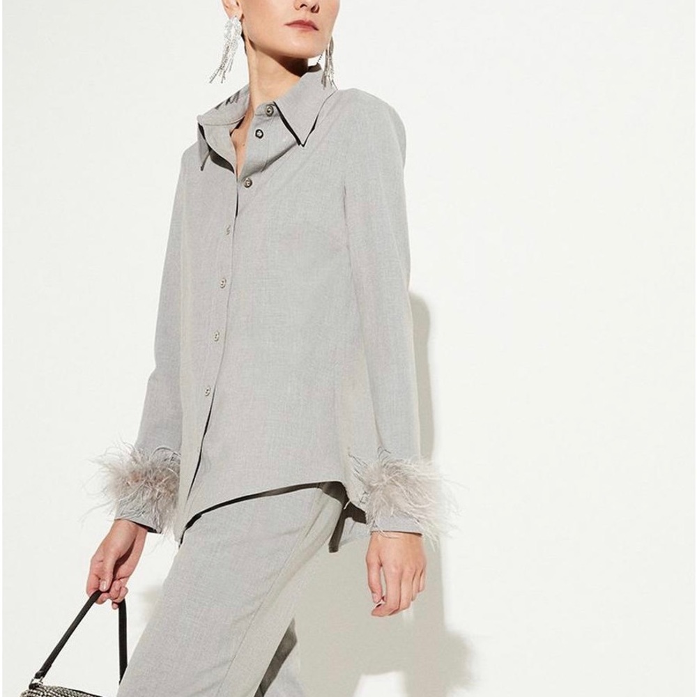 Karen Millen feather shirt